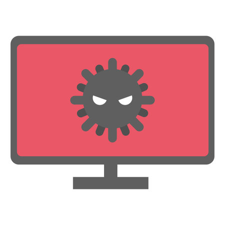 Virus-infected computer. Error displayのイラスト素材