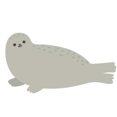 Illustration of a cute sargassum seal.のイラスト素材
