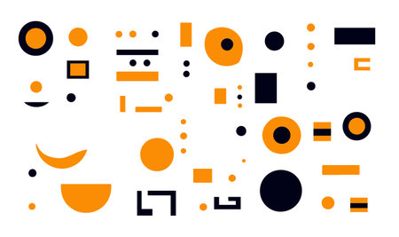 Abstract geometric shapes set. Vector illustration in flat style for your design.のイラスト素材