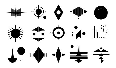 Abstract geometric shapes set. Vector illustration in flat style for your design.のイラスト素材