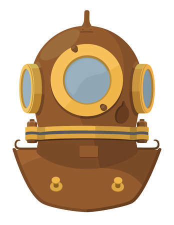 Vector illustration. Cartoon heavy diving helmetのイラスト素材