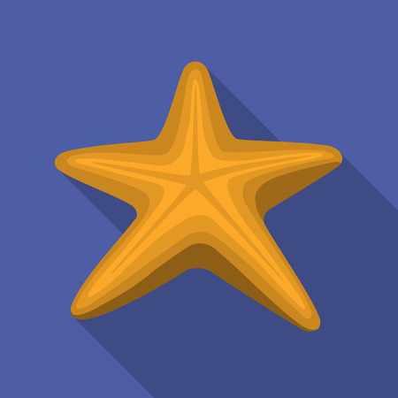 Vector illustration. Icon square shape of starfish in flat designのイラスト素材