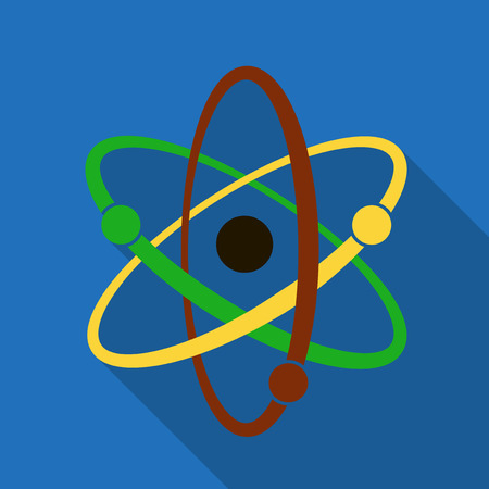 Vector illustration. Icon square shape of atom in flat designのイラスト素材