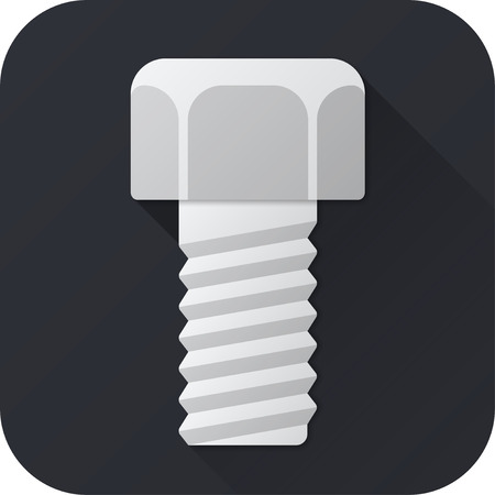 Vector illustration. Toy bolt in flat design with long shadow. Square shape icon in simple design.のイラスト素材