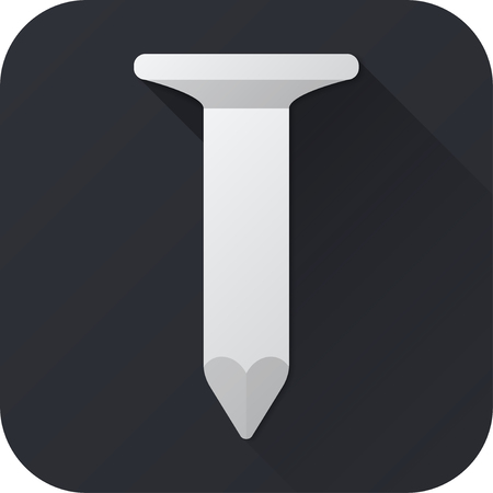 Vector illustration. Toy hobnail in flat design with long shadow. Square shape icon in simple design.のイラスト素材