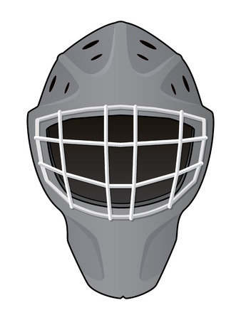 Vector illustration. Layout of hockey helmet isolated on white background. Template for creating mockup. Layout for your stickers, card, emblems, web designのイラスト素材