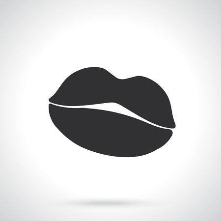 Vector illustration. Silhouette of female lips. Sexy kiss. Template or pattern. Decoration for greeting cards, wallpapers, emblemsのイラスト素材