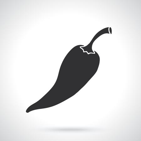 Vector illustration. Silhouette of red spicy hot chili pepper. Template or pattern. Decoration for greeting cards, wallpapers, emblemsのイラスト素材