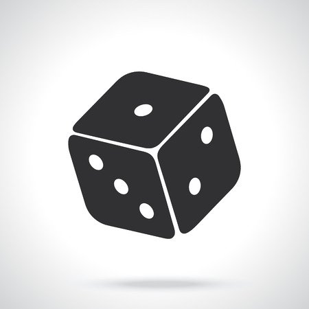 Vector illustration. Silhouette of one casino dice. Gambling game symbol. Patterns elements for greeting cards, wallpapersのイラスト素材