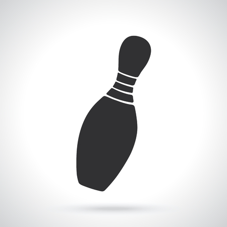 Vector illustration. Silhouette of one bowling pin. Sports equipment. Patterns elements for greeting cards, wallpapersのイラスト素材