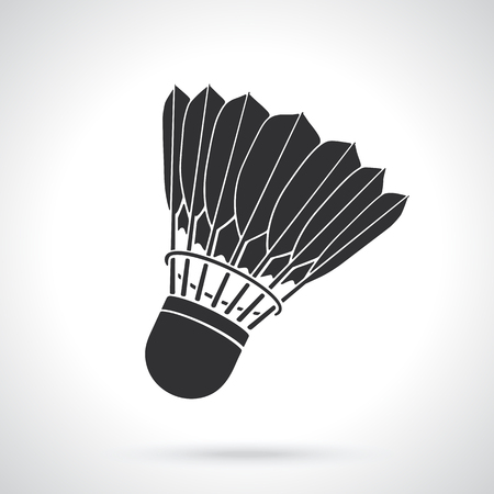 Vector illustration. Silhouette of shuttlecock for badminton from bird feathers. Sports equipment. Patterns elements for greeting cards, wallpapersのイラスト素材