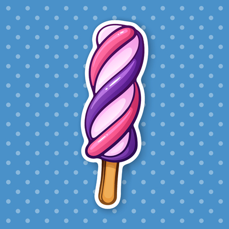 Sticker spiral Popsicle ice lollyのイラスト素材