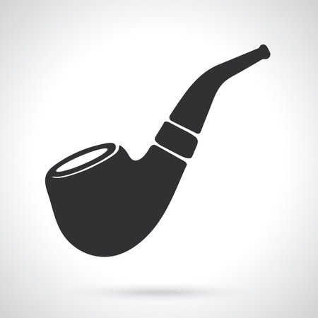Vector illustration. Silhouette of hipster retro smoking pipe. Vintage tobacco pipe. Patterns elements for greeting cards, wallpapers.のイラスト素材