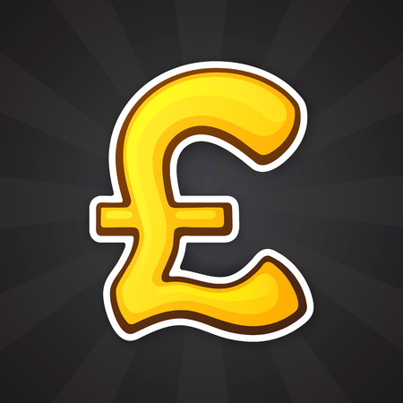 Golden pound sign.のイラスト素材