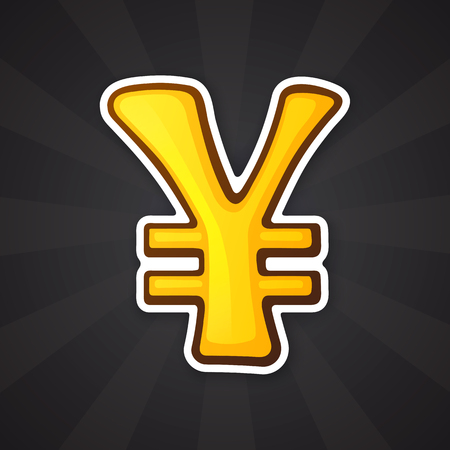 Golden yen and yuan sign.のイラスト素材