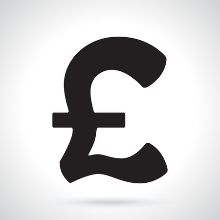 Vector illustration. Silhouette of pound sign. The symbol of world currencies. Decoration for menus, signboards, showcases, posters, wallpapers and interfacesのイラスト素材