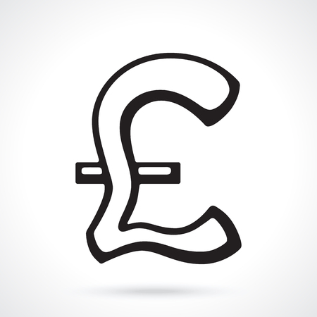 Silhouette of British pound sign. Vector illustration. The symbol of world currencies. Design element for menus, showcases, wallpapers and interfacesのイラスト素材