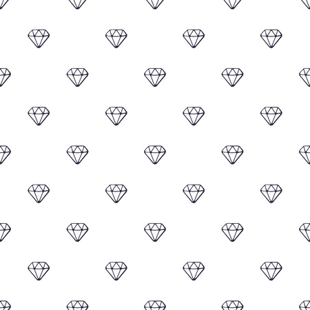 Vector illustration. Seamless pattern with doodles of diamonds on white backgroundのイラスト素材