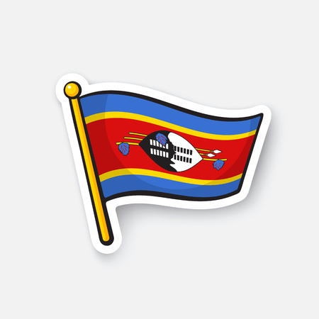 Sticker national flag of Swazilandのイラスト素材