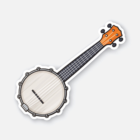 Sticker of classic country music banjoのイラスト素材