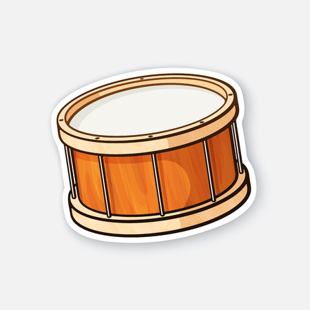 Sticker of classic wooden drumのイラスト素材