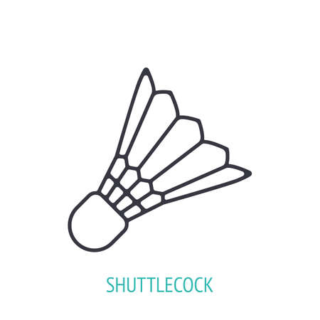Shuttlecock outline icon isolated on whiteのイラスト素材