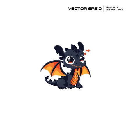 Cute Dragon character, illustration, mascot, logo, design, vector, eps 10のイラスト素材
