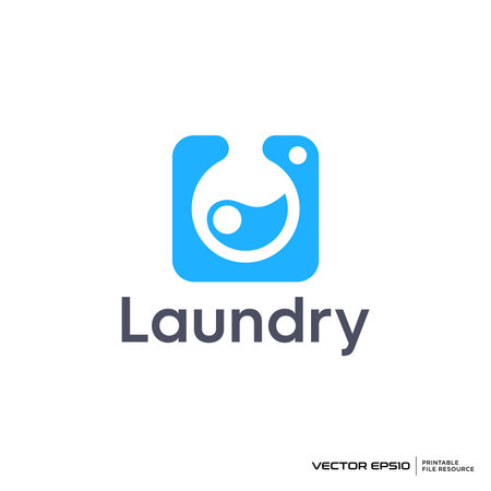 Laundry service logo vector illustrationのイラスト素材