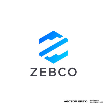 Abstract Z hexagon logo vector illustrationのイラスト素材