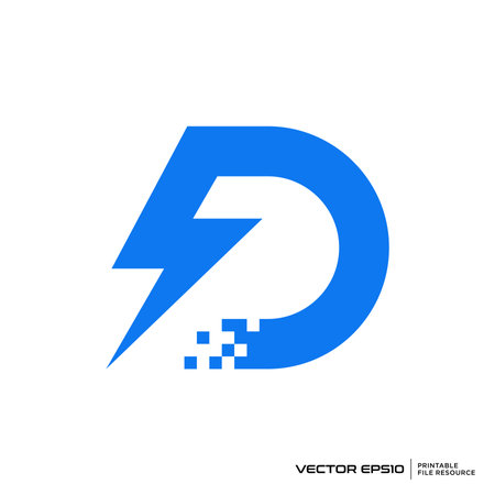 Initial D electrical logo vector illustrationのイラスト素材