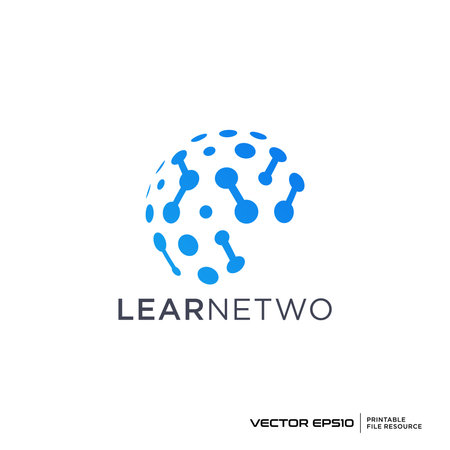 Abstract globe dots, technology logo vector illustrationのイラスト素材