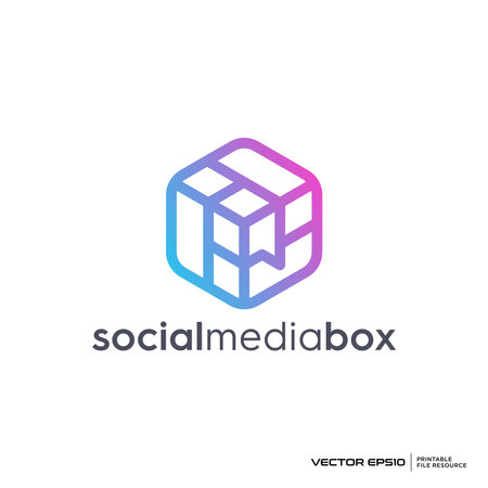 Chat box logo vector illustrationのイラスト素材