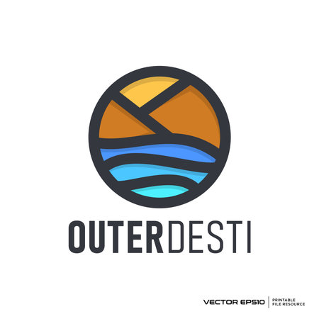 Abstract Landscape logo vector illustrationのイラスト素材