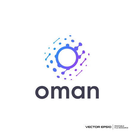 Abstract O dots logo vector illustrationのイラスト素材