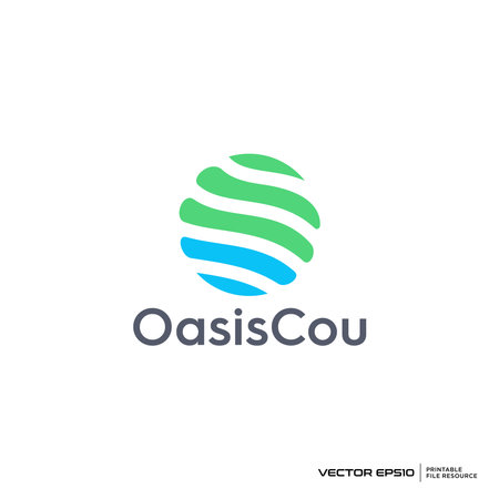 Letter O wave logo vector illustrationのイラスト素材