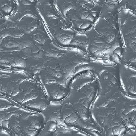 Molten iron 3d generated background, shiny silver surface, seamless metallic texture. Abstract background.の写真素材