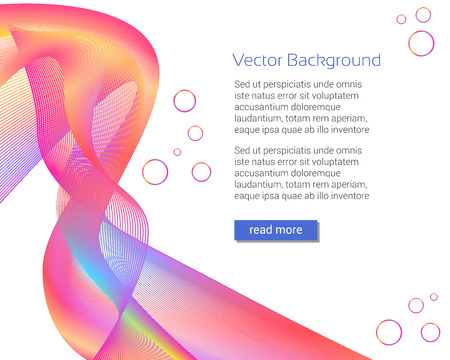 Abstract vector background. Colorful waves on white background with space for text. Digital illustration.のイラスト素材