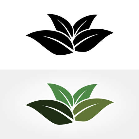 Eco icon green leaf vector illustration isolated.のイラスト素材