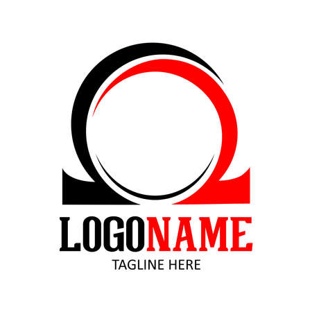 Omega Symbol Logo Template Illustration Design.のイラスト素材
