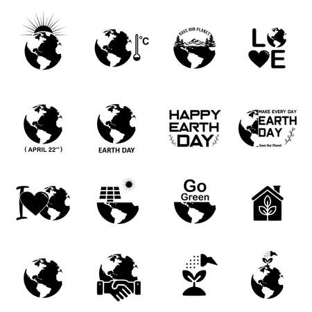 Earth Day. Environmental protection flat vector icons. World environment day illustration.のイラスト素材