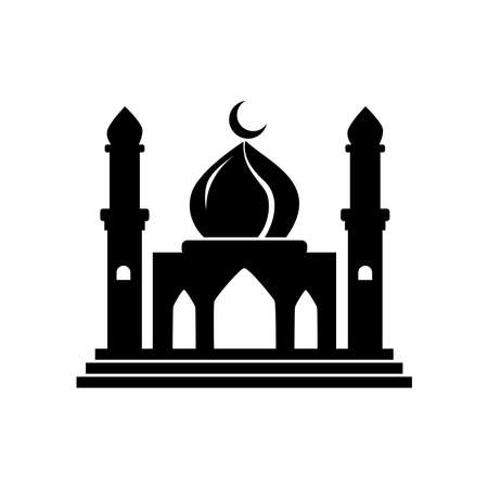 Vector illustration of a Muslim Mosque Silhouetteのイラスト素材