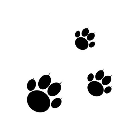 Dog and cat paw footprint vector iconのイラスト素材