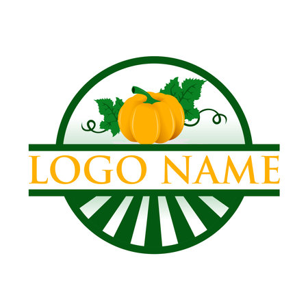 Pumpkins color logo vector. Orange pumpkin vector illustration. Autumn halloween or thanksgiving pumpkin, vegetable graphic iconのイラスト素材