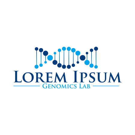 DNA Helix Logo Template. Genetics Vector Design. Biological Illustrationのイラスト素材