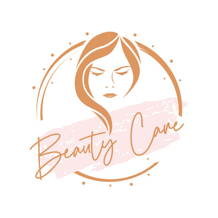 Beauty girl logotype. An elegant logo for beauty, fashion and hairstyle related business. All elements are fully vector and can be used for both print and webのイラスト素材