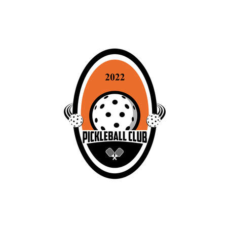 Ellipse Pickleball community logo badge with white backgroundのイラスト素材