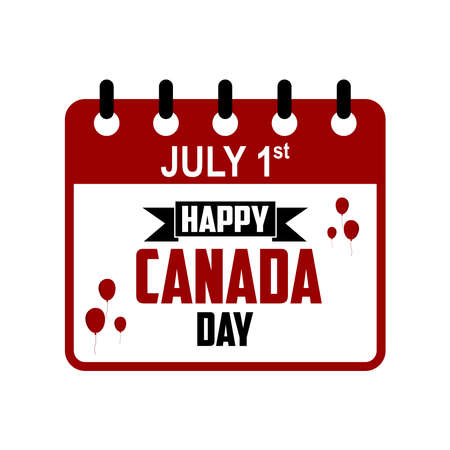July 1 calendar page for Canada Day. Vector illustrations.のイラスト素材