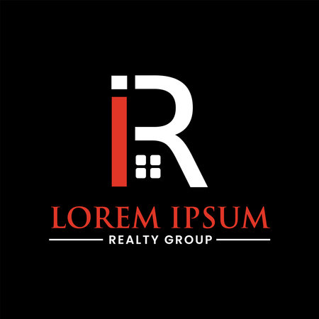 IR Initial logo Lettering Vectorのイラスト素材