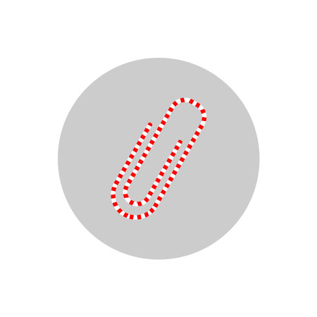 White and Red paper clip isolated on white background.のイラスト素材