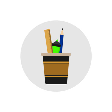 office supply holder icon. Office supplies holder symbol design. Can be used on the web and on mobile devices.isolated on white background.のイラスト素材